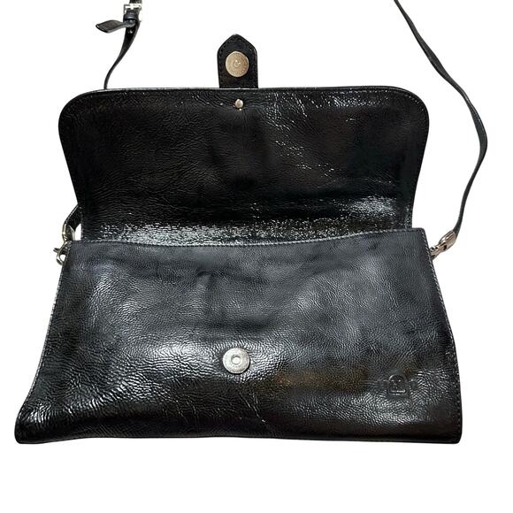 Etrier Black Patent Leather Crossbody Bag French Bag - Picture 5 of 9